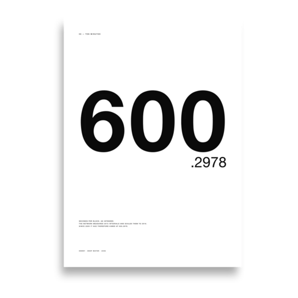 A2 poster: a large 600 with a trailing point 2978 — Deep Water, edition of 50